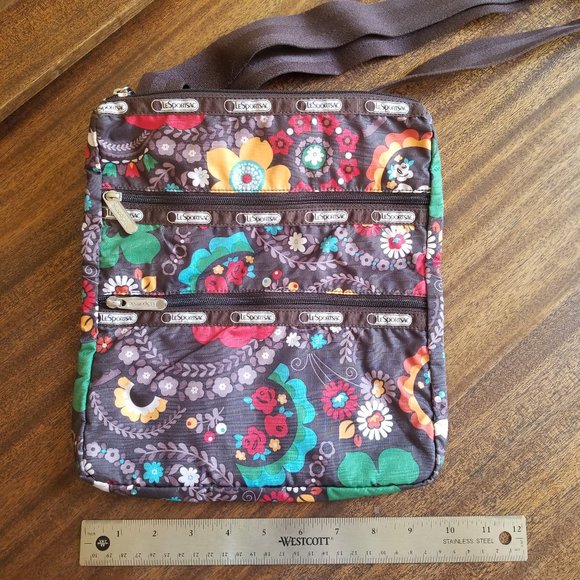 vintage print LeSportsac crossbody adjustable bag - Picture 4 of 4